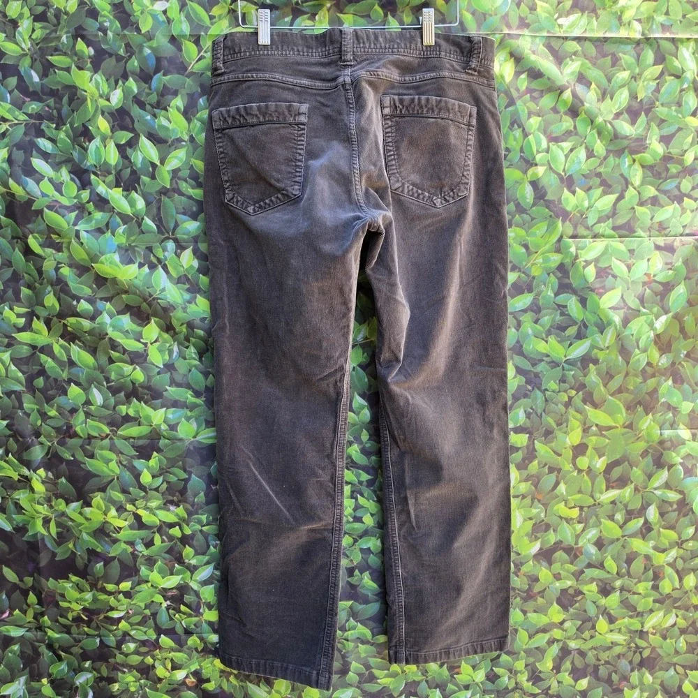 Good Day Men's Gray Corduroy Pants W38 L34 Straight Leg Casual 5 Pocket